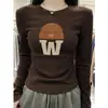 Camiseta Básica Derong para Mujer 2024 Nuevo Otoño e Invierno Cepillada Engrosada Ajustada Manga Larga Derecha Camiseta Top Corto