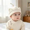 Touca de Bebê Estilo Outono Inverno Quente à Prova de Vento Algodão Puro Cobertura de Moleira Touca de Puxar para Meninos Meninas Recém-nascidos Fofa