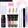 Traje de arte de uñas juego completo pegamento de extensión de cristal lámpara de fototerapia pincel para uñas agua limpiadora traje de herramienta de arte de uñas