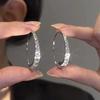 [Marca de Luxo Acessível Ta] Design Parisiense ~ Brincos de Círculo de Diamantes para Mulheres, Brincos Sofisticados e Elegantes