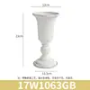Vaso de Arte Floral Vintage de Ferro Forjado Branco Desgastado Descascando Ornamento Decorativo Americano