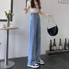 Jeans Negros de Pierna Ancha para Mujer Primavera y Otoño 2024 Nueva Llegada Pequeños para Hombre Otoño e Invierno Forrados de Polar Cintura Alta Sueltos Retro Pantalones de Pierna Recta