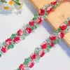Encaje Bordado Floral Color Macarrón en Stock, Artesanía de Alta Densidad Soluble en Agua, Accesorios para el Cabello Hechos a Mano y Accesorios para Ropa de Muñecas