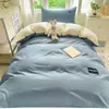 Xiangling Campus Conjunto de Tres Piezas de Algodón Puro Color Sólido Dos Tonos para Estudiantes Juego de Seis Piezas para Litera de Dormitorio Solución Integral