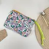 33262 Bolso de Mano Floral Simple Estilo Coreano con Cuerda de Colores Bolsa de Almacenamiento Portátil Bolsa de Viaje para Artículos de Tocador y Maquillaje Bolsa de Almacenamiento