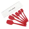 Juego de utensilios de cocina de silicona de 6 piezas, espátula antiadherente para cocinar, raspador para hornear, brocha para aceite, espátula para saltear en la cocina en stock