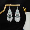Pendientes geométricos redondos de estilo étnico transfronterizo europeo y americano, con borlas largas y atracciones turísticas retro bohemias.