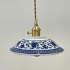 Novo Lustre Americano Transfronteiriço de Latão e Cerâmica, Simples e Elegante para Pousadas, Entradas, Balcões de Bar, Cabeceiras de Cama e Lojas de Roupas
