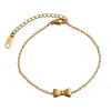 Collar con Arco de Acero de Titanio Anillo Pulsera para Mujer Juego de Tres Piezas Simple Lujo Ligero Gama Alta Traje Sin Color Joyería
