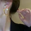 Aretes Geométricos con Perlas y Diamantes, Recubrimiento Antiestático Plateado, Estilo Moda Francesa, Aros Elegantes, Aros de Moda Estilo Influencer para Mujer