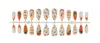 Comercio Exterior Transfronterizo 24 Piezas Dibujos Animados Lindo Zanahoria y Conejo Blanco Dulce Arte de Uñas Portátil Pegatinas de Uñas Postizas