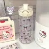 Hellokitty Verano Paja Plástico Taza de Agua Estudiante Femenina Estilo Japonés Lindo Súper Lindo Perro Canela Taza Linda para Discapacidad