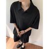 Traje de Polo de Manga Corta Pesado para Hombre de Verano Tallas Grandes Tallas Grandes Moderno para Hombres Gordos Conjunto de Dos Piezas de Camiseta Suelta y Pantalones Cortos
