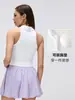 Sujetador Deportivo con Cuello Polo sin Costuras y Almohadillas en el Pecho, Chaleco sin Mangas para Mujer, Ropa Exterior Fitness Yoga Top D26026