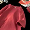 Nova Camiseta Casual Masculina de Manga Curta 2025 250g Lavagem Pesada com Areia Toque Gelado Solta Tamanho Plus Size Algodão Gola Redonda Camiseta Masculina