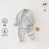 Conjunto de ropa interior térmica básica para niños, conjunto de dos piezas de algodón puro Clase A, ropa y pantalones de algodón coloridos de otoño para niños y niñas, ropa para el hogar