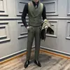 Chaleco de Traje de Doble Botonadura para Hombre, Chaleco de Color Sólido Ajustado para Negocios Casual, Chaleco de Traje de Doble Botonadura para Hombre