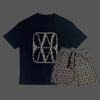 Estação Europeia Verão Nova Moda Fashionável Casual Conjunto Masculino de Duas Peças Top e Shorts Estampados Personalizados de Luxo Leve