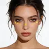 Conjunto de 8 Peças de Adesivos de Tatuagem Facial com Estampa Dourada com Desenhos de Estrela, Lua e Borboleta para Maquiagem dos Olhos de Festa, Novo Estilo Transfronteiriço, Personalizável