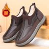 [Sapatos Casuais de Couro e Algodão] Sapatos Casuais Masculinos de Couro e Algodão com Solado Grosso para Pessoas de Meia-Idade e Idosos, Sapatos Respiráveis para Caminhada, Sapatos para Dirigir, Sapatos de Pai, Duráveis