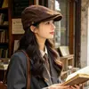 Gorra retro japonesa para mujer con circunferencia de cabeza grande, nuevo estilo otoño e invierno, boina adelgazante, gorra de pico de pato de moda para hombre para usar al revés