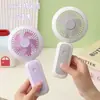 Ventilador Mini Portátil com Luz Noturna, Recarregável por USB, Ventilador de Mesa Dobrável para Dormitórios de Estudantes