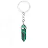 Amazon Joias Pedra de Cristal Natural Bala Coluna Hexagonal Chaveiro Pingente de Chave Presente para Mulheres