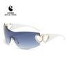 Moda Transfronteriza Nuevos Productos Corazón a Corazón Metal Nuevo Estilo Gafas de Sol Integradas Gafas de Sol de Moda Europeas y Americanas Gafas Y2K Mayoreo