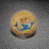 Moneda Conmemorativa de las Doce Constelaciones Moneda Chapada en Oro Constelación de 12 Medallón Conmemorativo de Tarot Europeo y Americano Moneda de Oro Moneda de los Deseos Espejo Cruzado