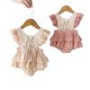 Traje de Baño con Volantes para Bebé Primavera 2026 Vestido Body de Encaje Bordado Princesa Mono de Manga Acampanada para Recién Nacido