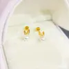 Série Pérola Zircônia Unha de Osso de Ouvido Aço Titânio Furo de Orelha Sorriso Lábio Amor Não Desbota Parafuso Stud Rotativo