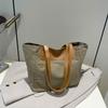 Bolsa de Lona Feminina Grande Capacidade 2025 Nova Bolsa Tote Popular Este Ano para Ir ao Trabalho Casual Bolsa de Ombro