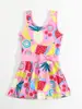 Transfronterizo 2026 Nuevo Estilo Europeo y Americano para Niñas Traje de Baño Lindo con Lazo Traje de Baño para Aguas Termales Traje de Baño de una Pieza Estilo Falda para Niños