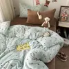 Estilo ins lunares clase A terciopelo de leche juego de cuatro piezas invierno engrosado cálido funda de edredón de terciopelo de doble cara juego de tres piezas para dormitorio estudiantil