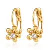 Fornecimento Direto Transfronteiriço Aço Inoxidável Strass Ear Cuff Moda Feminina Flor Laço Brinco Para Orelhas Sem Furo Joia de Orelha Acessórios de Luxo Leve
