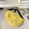 Bolsa Transversal Fresca e Simples para Estudantes Universitários que se Deslocam para a Faculdade Feminina 2025 Nova Bolsa de Cintura em Tecido de Nylon Bolsa de Ombro Simples Casual para Uso Externo