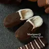 Estilo Coreano Retro Casual Pato Lunares Punta Abierta Mujer Otoño Temprano Nuevos Patas de Gato Simples Versátiles Zapatillas 5089-79