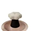 Banqueta de toucador em forma de pétala na cor creme, banqueta de maquiagem giratória 360 graus, banqueta baixa para trocar de sapatos no quarto, banqueta baixa de baixa resiliência com assento macio