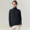 Zhenrong~ Suéter de Punto Minimalista Suave de Cachemir 100% de Cabra para Mujer, Cuello Alto, Perezoso y Adelgazante, Capa Base