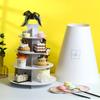 Estante de exhibición portátil para postres, pasteles, postres, mesa de descanso para té de varias capas, caja de postre occidental pequeña francesa