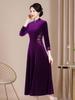 Vestido Cheongsam de Terciopelo Nuevo Estilo de Shenzhen Vestido de Banquete para Suegra Ropa de Invierno Tallas Grandes Vestido Estilo Chino Venta al por Mayor
