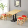 Mesa de comedor rectangular taburete de madera para desayuno mesa de postre fideos de arroz mesas y sillas bebidas frías comida rápida restaurante de fideos bocadillos comerciales mala tang