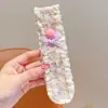Franja Adesiva para Crianças Faixa de Cabeça Menina Laço Fofo Estampa de Flores Adesivo de Cabelo Domador de Fios Soltos de Menina Adesivo Mágico