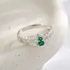Anel Aberto de Abóbora em Renda Exquisita Estilo Retrô Liga de Cobre Microincrustado com Zircônia Múltiplas Cores Disponíveis Anel de Dedo Ajustável Versátil