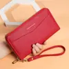Billetera de Nuevo Estilo para Mujer Larga Europea y Americana Retro Bolso de Mano con Cremallera Única Gran Capacidad para Monedas y Teléfono Móvil Práctico con Correa de Muñeca