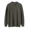 La nueva colección de otoño e invierno de Bai Cai Rong: suéter de punto para hombre, media cremallera, 100% cachemira pura, corte holgado, casual y de estilo de negocios