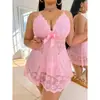 Conjunto de Lingerie para Comércio Exterior Transfronteiriço, Alça de Renda Estilo Transparente, Roupa de Dormir Sexy para Mulheres, Direto da Fábrica