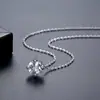 Collar de Mujer Jinzhe con Colgante de Zirconia con Diamante Único de Cuatro Garras Nuevo Modelo de Moda Simple Versátil Europeo y Americano Venta al por Mayor en Stock