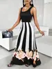 Comercio exterior transfronterizo europeo y americano talla grande verano 2026 nuevo elegante chaleco estilo vacacional vestido color block