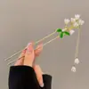 Horquilla China en Forma de U Súper de Hada, Nueva Horquilla Doble de Perlas en Forma de U Estilo Chino, Accesorio para el Cabello Hanfu Estilo Antiguo, Horquilla Simple y de Alta Gama para Mujeres